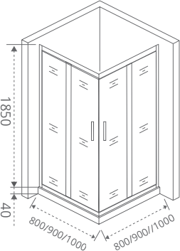 Душевой уголок 80х80 см Good Door Infinity CR-80-W-CH ИН00064 стекло с рисунком волна