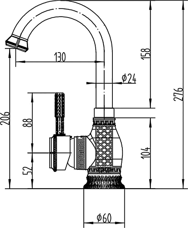 Смеситель Zorg Antic A 207U-BR для раковины