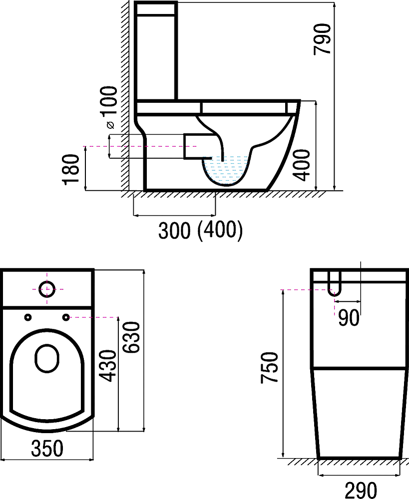 Унитаз-моноблок Arcus 050 white SY