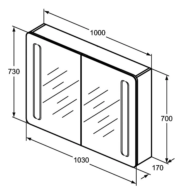 Зеркальный шкаф Ideal Standard Mirror&Light T3389AL хром