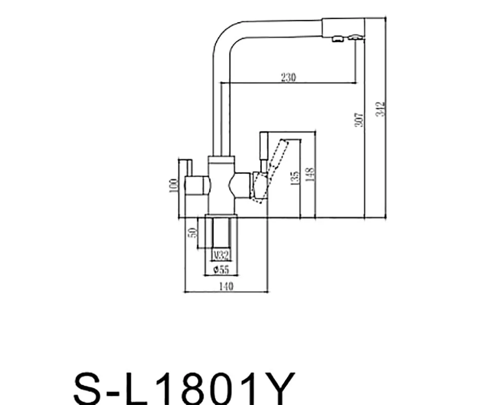 Смеситель для кухни Savol S-L1801Q серый