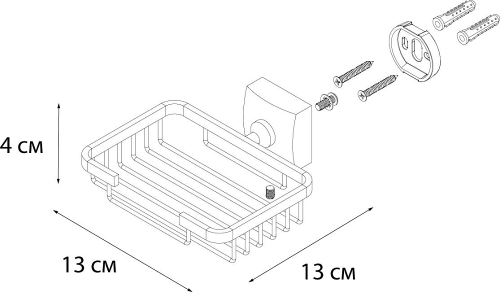 Мыльница Fixsen Kvadro FX-61309 хром