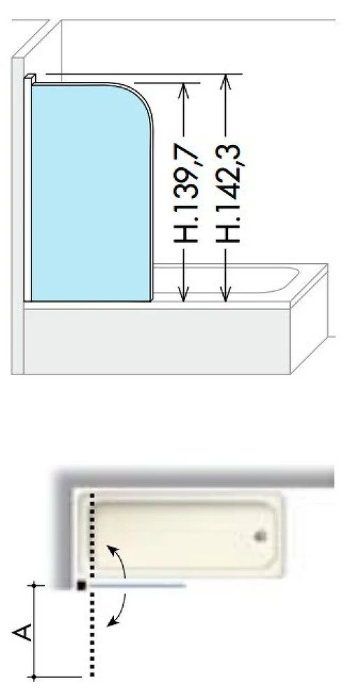 Шторка на ванну 2B Box Docce Ibis 8750ATR0