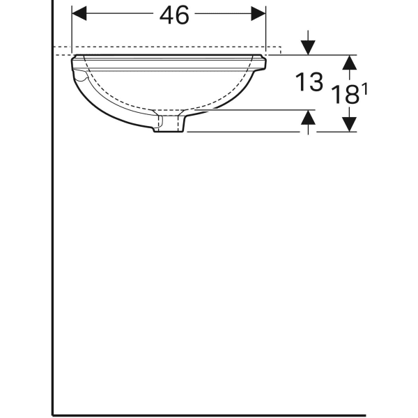 Раковина 56 см Geberit VariForm 500.754.01.2, белый