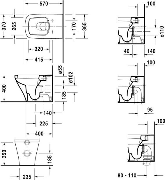 Приставной унитаз Duravit DuraStyle 2150090000