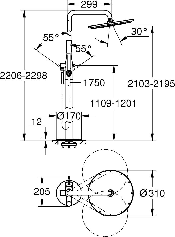 Душевая система Grohe Essence New 23741DC1 суперсталь