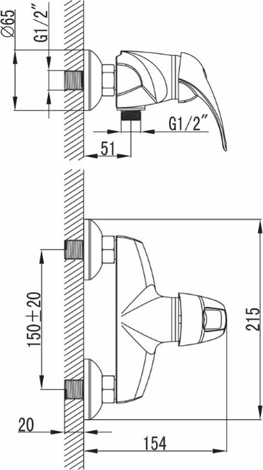 Смеситель для душа Iddis Carlow CQ33068CK, хром