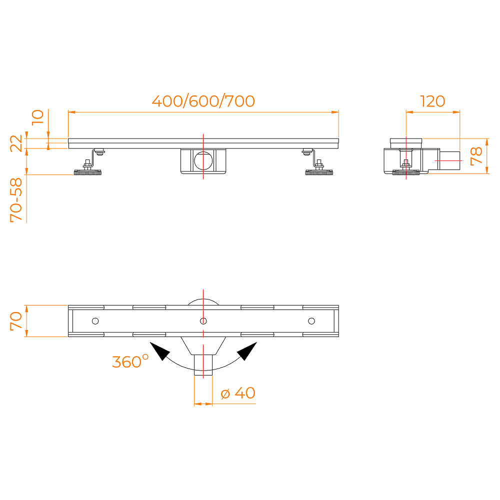 Душевой трап RGW SDR 21210860-014 черный