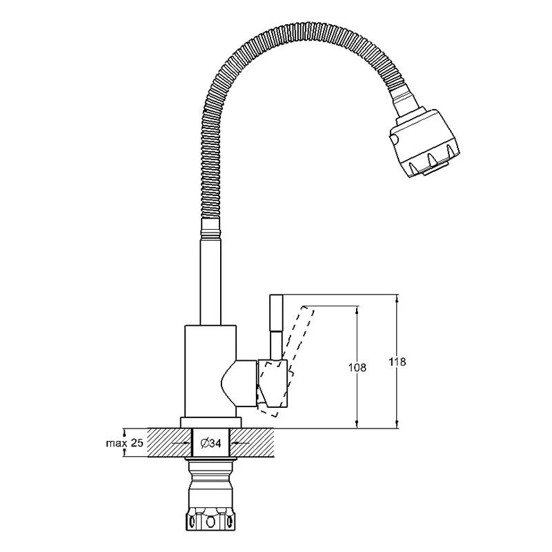 Смеситель для кухни Solone Eza EZA4-A090 серый