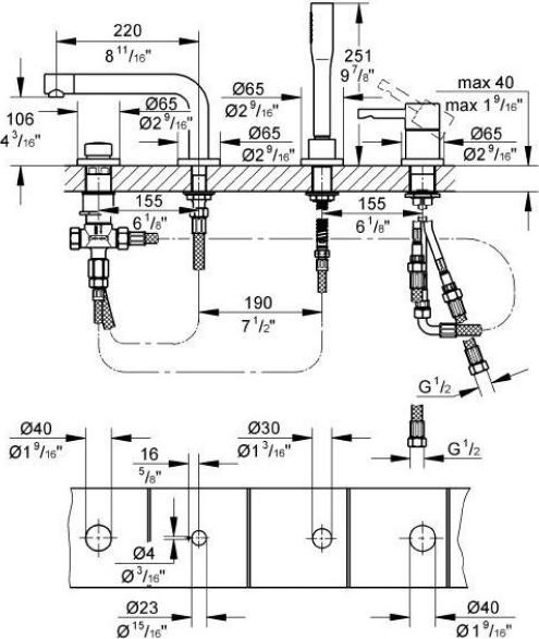 Смеситель для ванны Grohe Essence 19578000