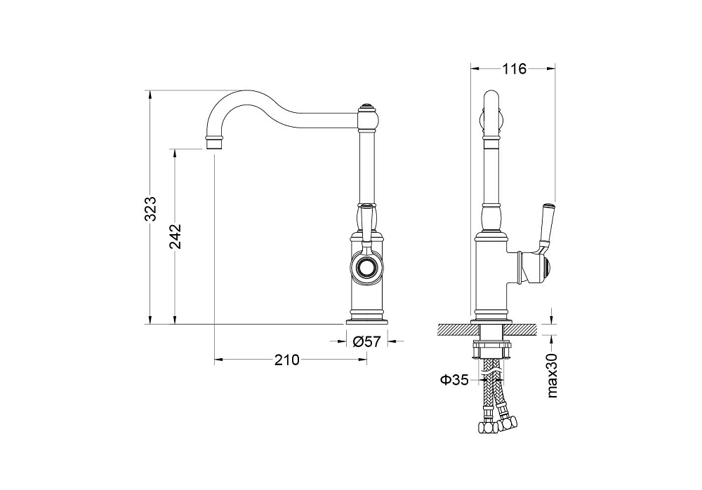 Смеситель для кухни Aquatek Классик AQ1580PG золото