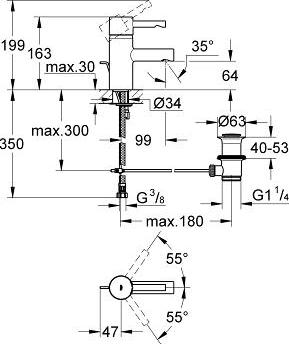 Смеситель для раковины Grohe Essence 33562000