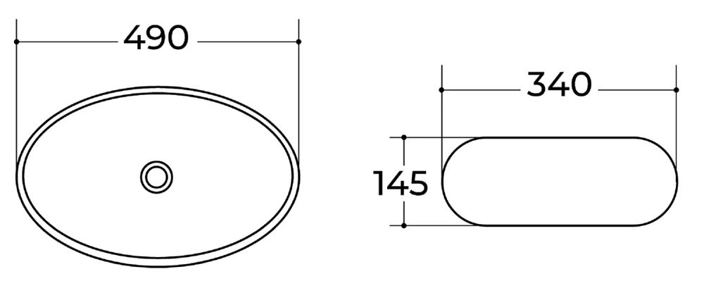 Раковина накладная Charus Northall 700-022B черный