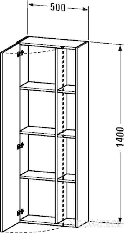 Шкаф подвесной левый Duravit Durastyle DS1238L5353,тёмный каштан