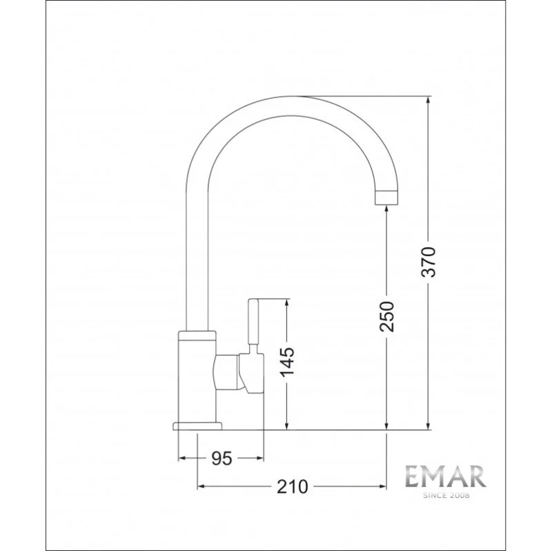 Смеситель для кухни Emar Quartz 3004.7 Антрацит черный