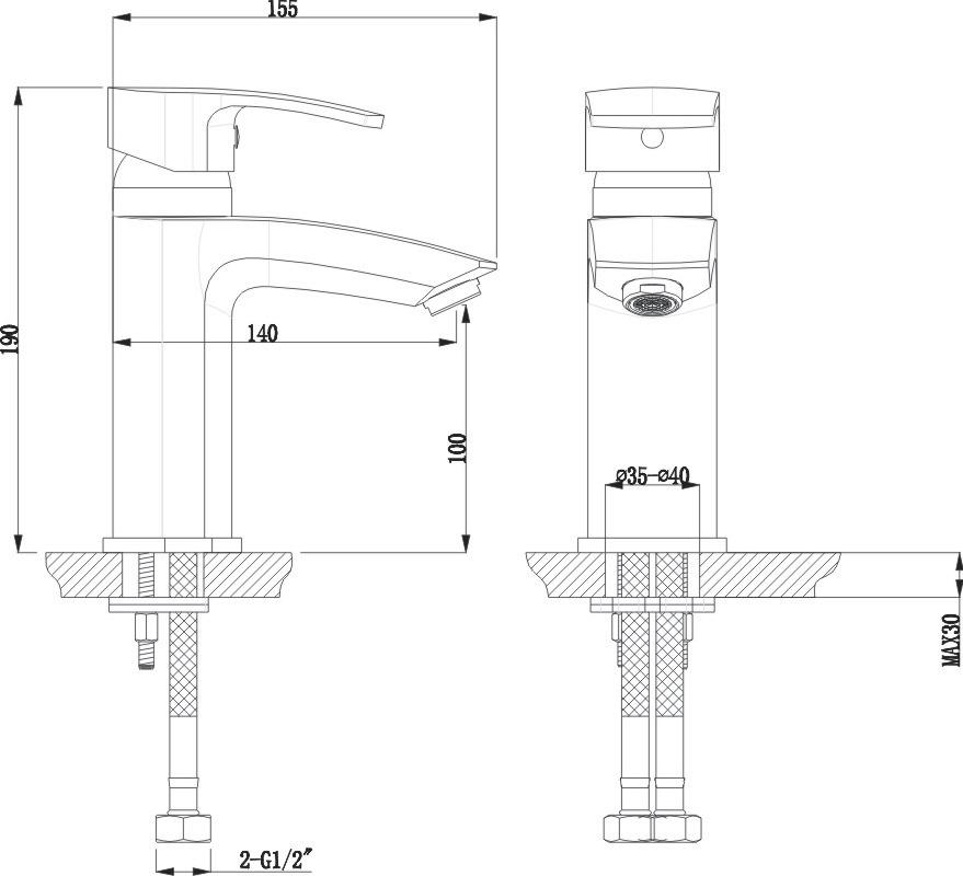 Смеситель Timo Lotta-Thermo 2601F для раковины