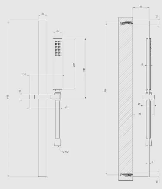 Душевой гарнитур Gessi Rettangolo 20145-031 хром