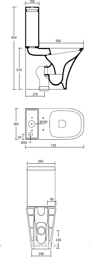 Унитаз-компакт Ideal Standard Washpoint R950701 с бачком R365901 подвод снизу бачка