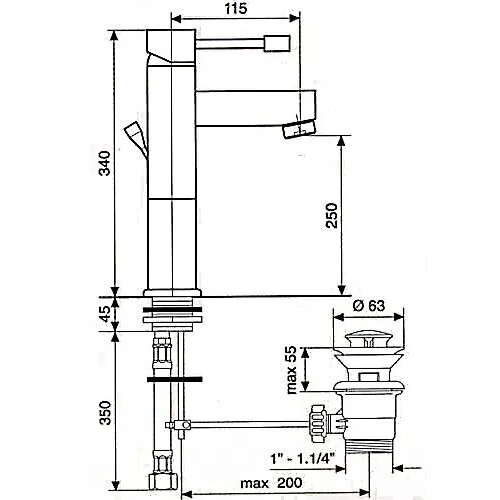 Смеситель для раковины Emmevi Eden 71006CR хром