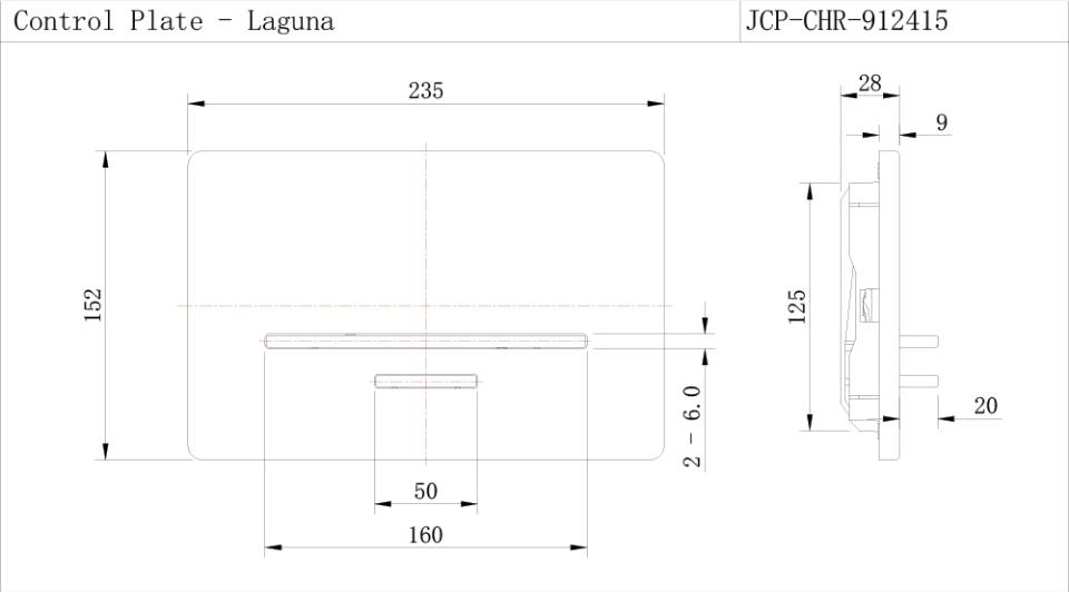 Кнопка смыва Jaquar Laguna JCP-CHR-912415