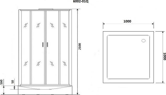 Душевая кабина Niagara Premium 60020114Q 100х100х210 стекло прозрачное