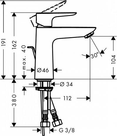 Смеситель для раковины Hansgrohe Talis E 71713000