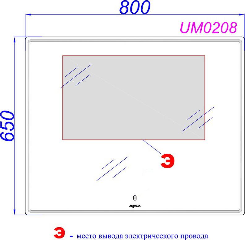 Зеркало Aqwella UM 80 UM0208 с подсветкой и сенсорным выключателем