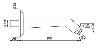 Кронштейн для верхнего душа Jaquar Shower SHA-CHR-484 хром