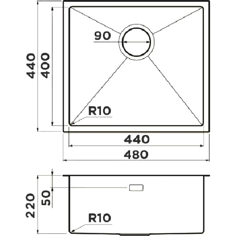 Кухонная мойка Domaci Равенна DMG4844 черный