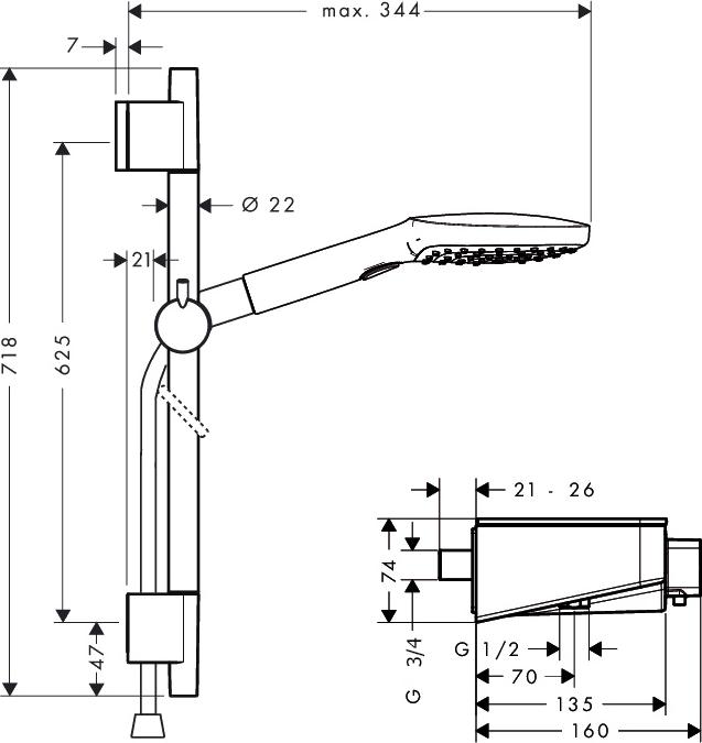 Душевой комплект Hansgrohe ShowerTablet Select 300 27026400