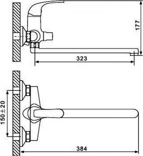 Смеситель для ванны Gappo Hanm G2235 хром