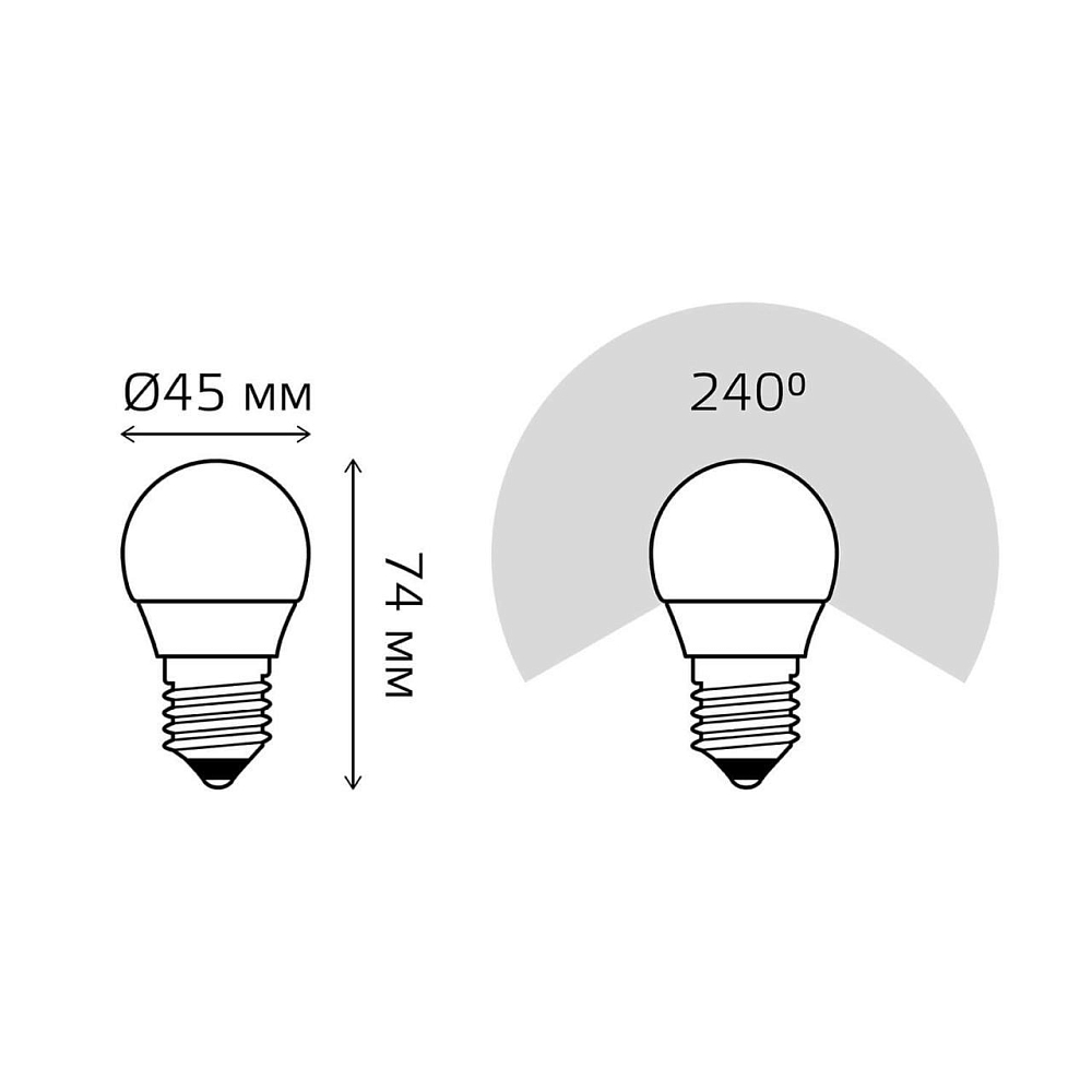 Лампа светодиодная Gauss E27 6W 3000K матовая 53216