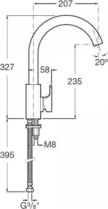 Смеситель для кухонной мойки Roca L90 5A8301C00