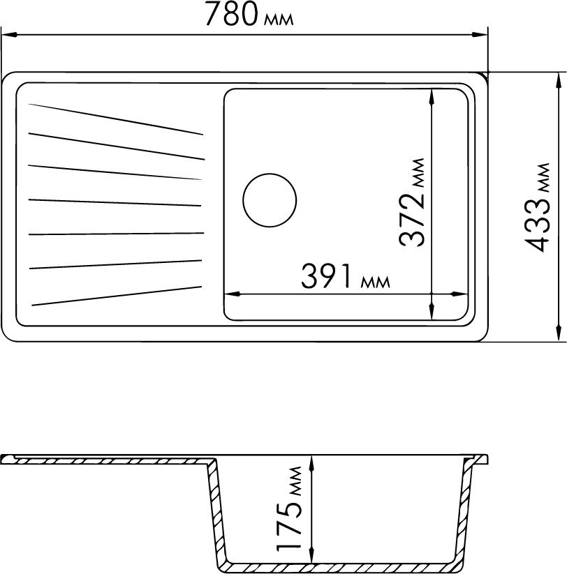 Кухонная мойка Rossinka RS81-46SW gray