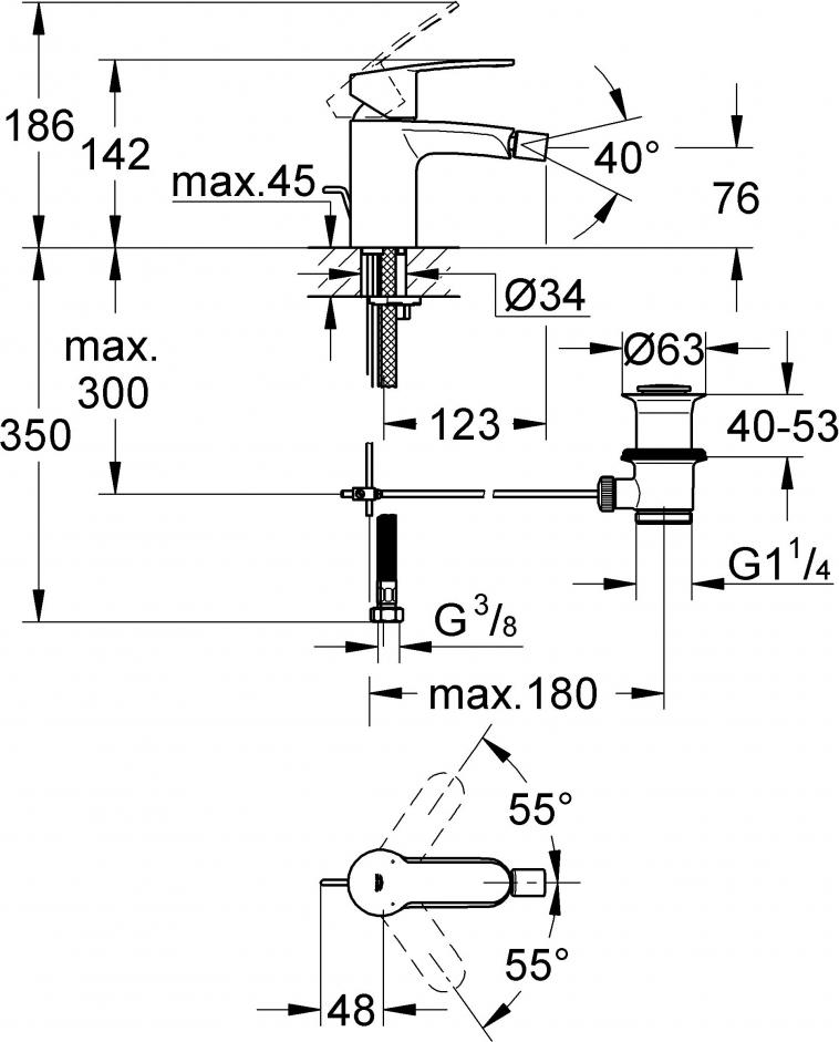 Смеситель Grohe Eurostyle Cosmopolitan 33565002 для биде