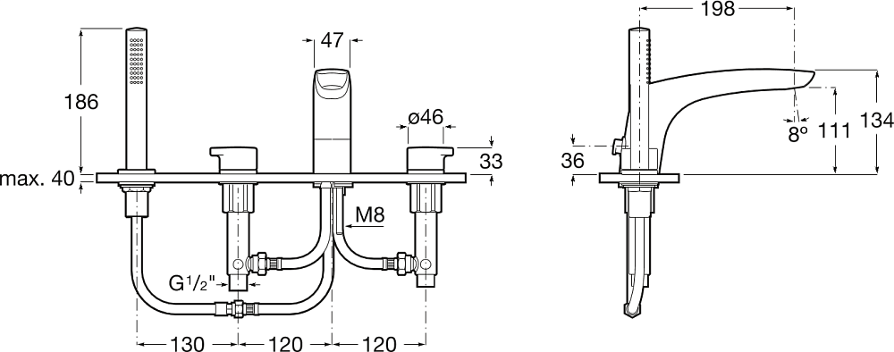 Смеситель для ванны Roca Insignia 5A093AC00