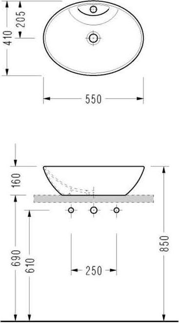 Раковина Serel CH34 55 см