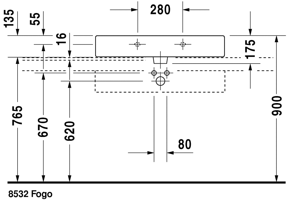 Раковина на столешницу 80 см Duravit Vero 0454800027