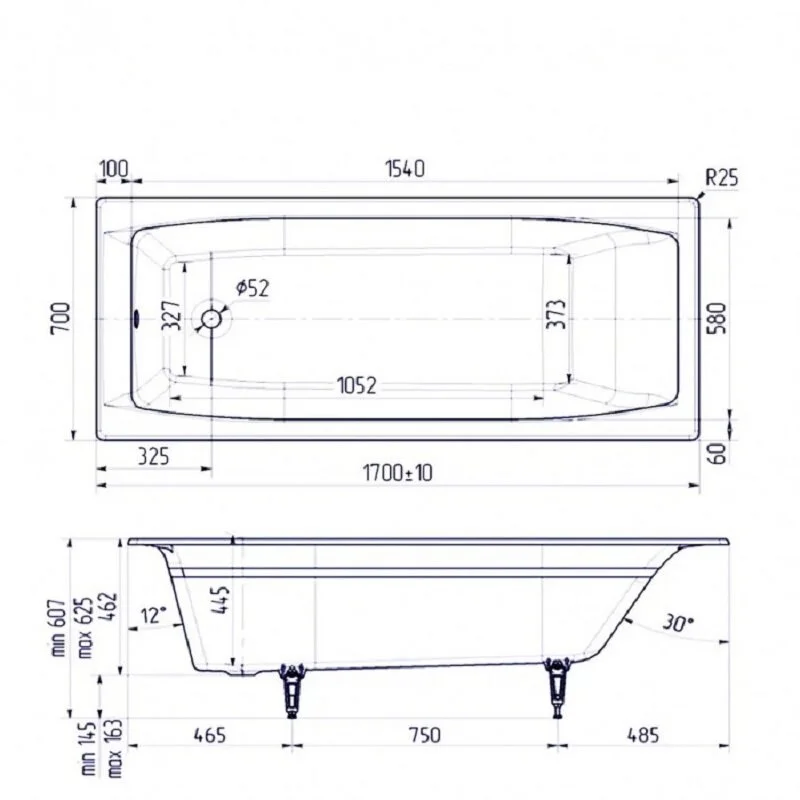 Чугунная ванна Delice Repos DLR220508RB-AS белый