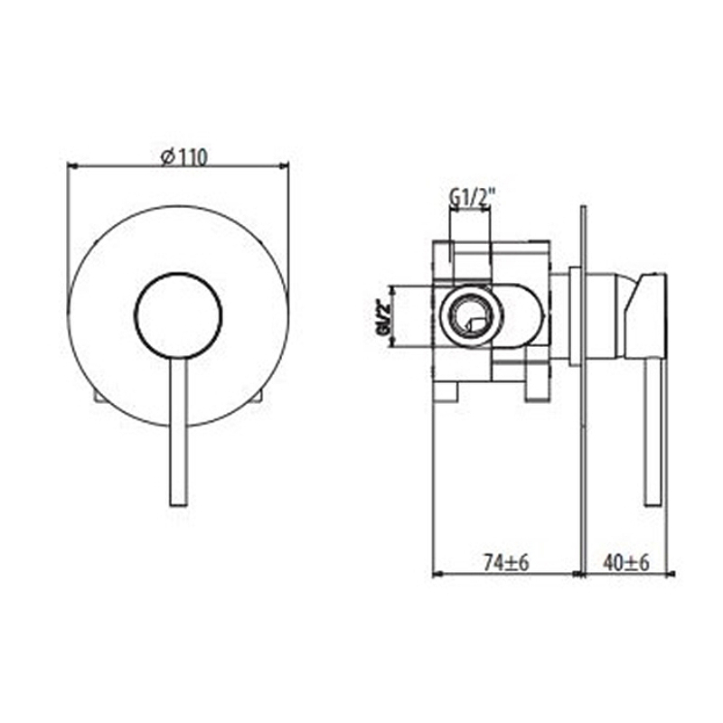 Смеситель для душа Gattoni Circle One 9031/90C0.CH, хром