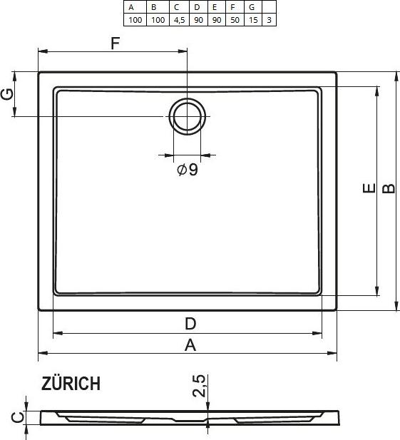 Душевой поддон Riho Zurich 260 100x100 D001012005 белый