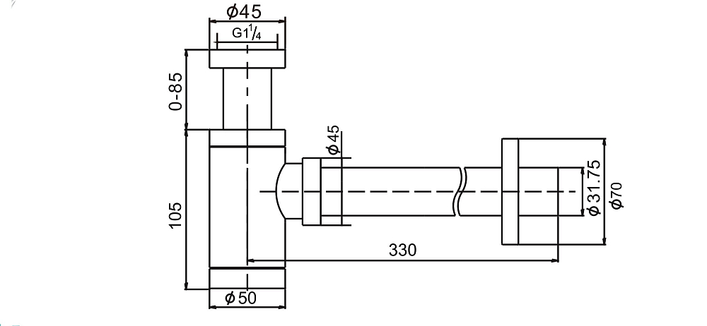 Сифон D&K DC907425 черный