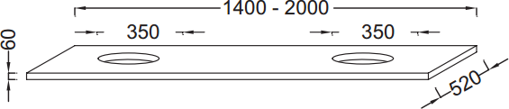 Столешница для раковины Jacob Delafon Parallel EB69-1600-N18