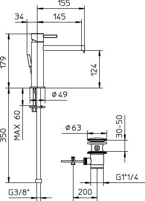 Смеситель для раковины Bossini Oki Z005301.030, хром