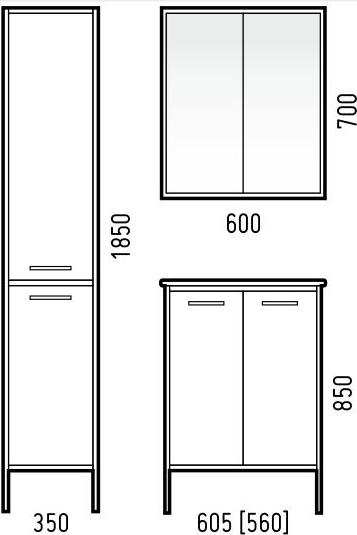 Тумба под раковину Corozo Айрон 60 SD-00000308, серый