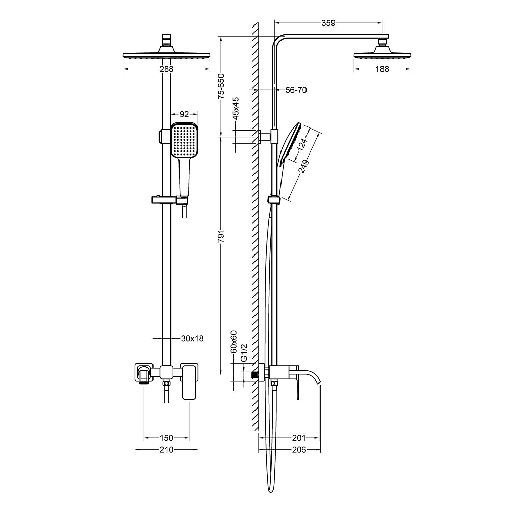 Душевая система Timo Selene SX-1013/00 хром