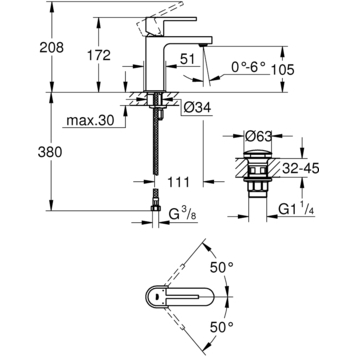 Смеситель для раковины Grohe Plus 33163003