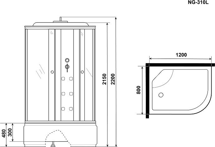 Душевая кабина Niagara Ultra 120x80 NG-310-01L 3100164L левая, профиль хром, стекло прозрачное с полосой