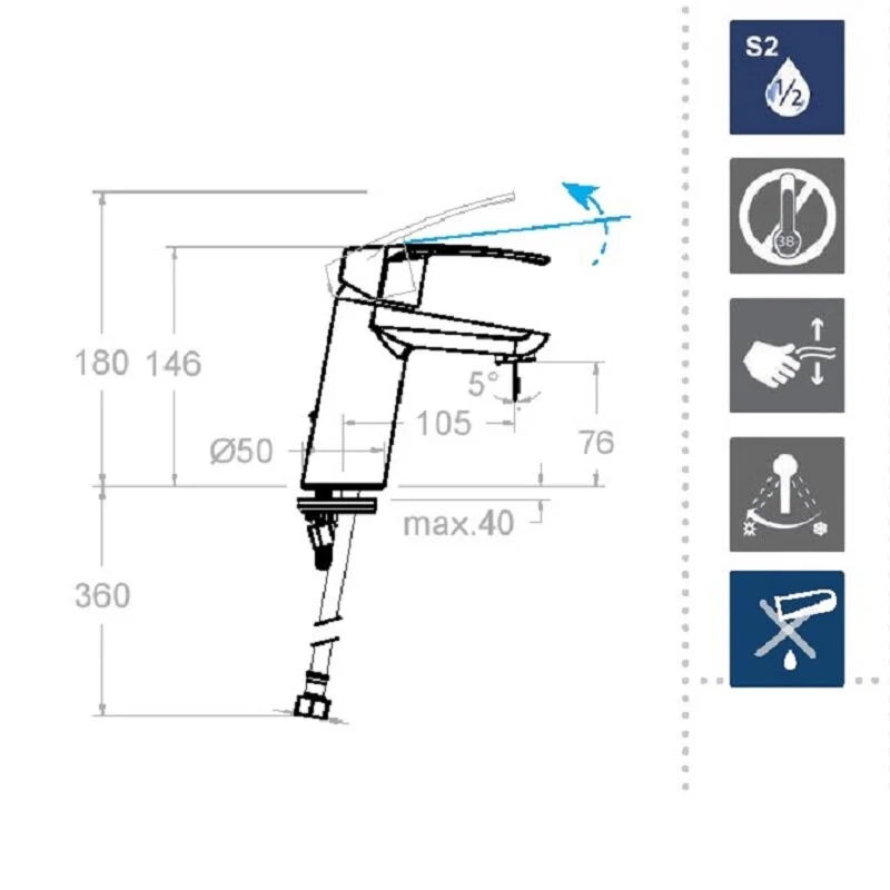 Смеситель для раковины Ramon Soler New Fly 570111NM черный