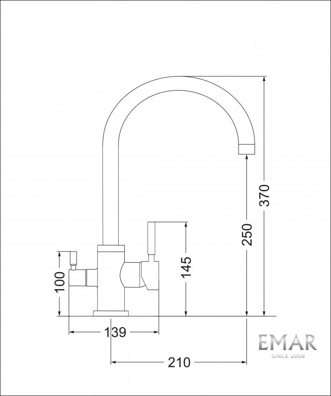 Смеситель для кухни Emar Quartz 3007.12 Оникс черный